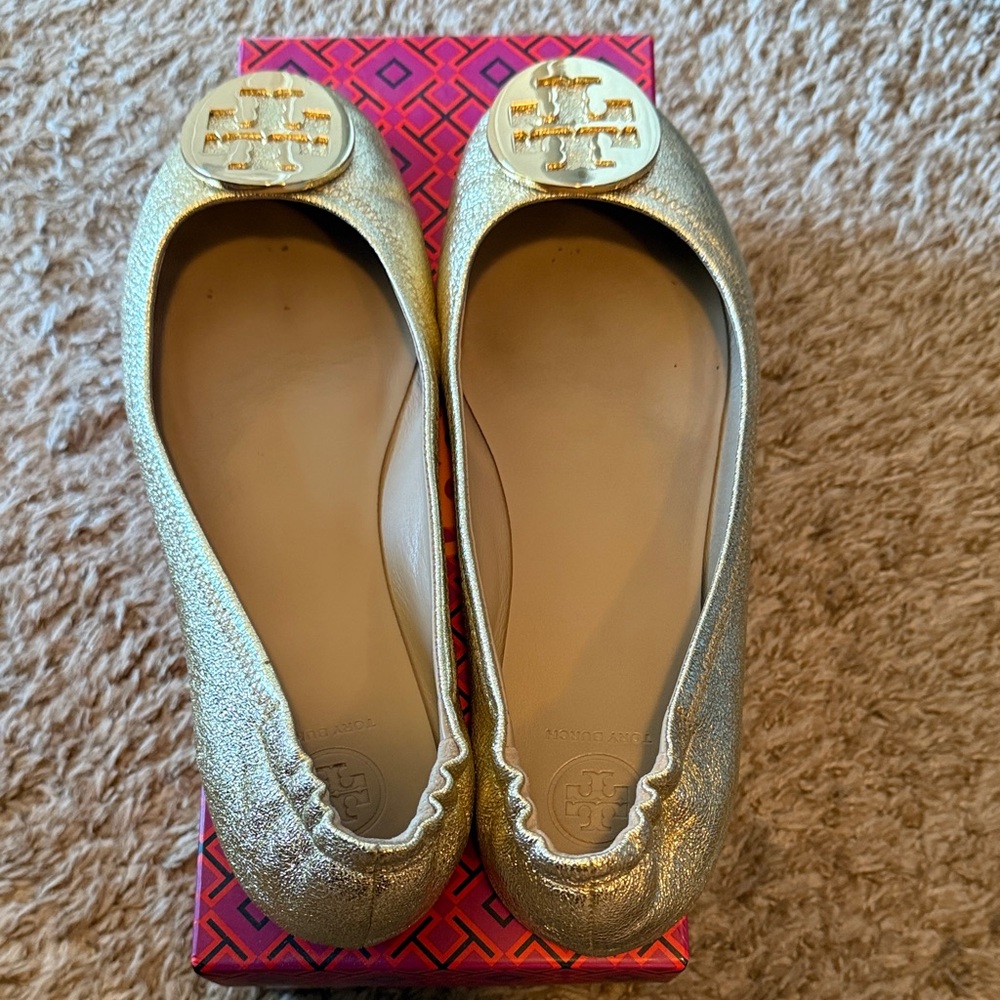 Tory Burch Spark Gold Flats